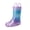PURPLE/PINK/BLUE, variant on Rain Boots Glitter Boys Girls with Easy-on Handles Sparkly Waterproof Boots Outdoor Playing Rain Boots Unisex-Child