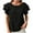 Black, variant on TKLPEHG Womens Tops Casual Crew Neck Ruffle Sleeve Elegant Shirt Loose Comfy Solid Color Fashion Lightweight Short Sleeve T Shirt Summer Clothes Blouses (Black,L)