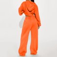 thumbnail image 6 of Womens 2 Piece Outfits Sweatsuit Crop Hooded Pullover Sweatshirt Top Jogger Sweatpants Tracksuits Set, 6 of 9