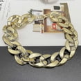 thumbnail image 4 of Gold Lightweight Chunky Oval Chain Link Necklace Statement Hip Hop Jewelry, 4 of 4