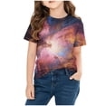 thumbnail image 6 of Amidoa Graphic Girls Short Sleeve Crewneck T-shirt Soft Summer Cute Casual Tops Multicolor,7 Years, 6 of 7