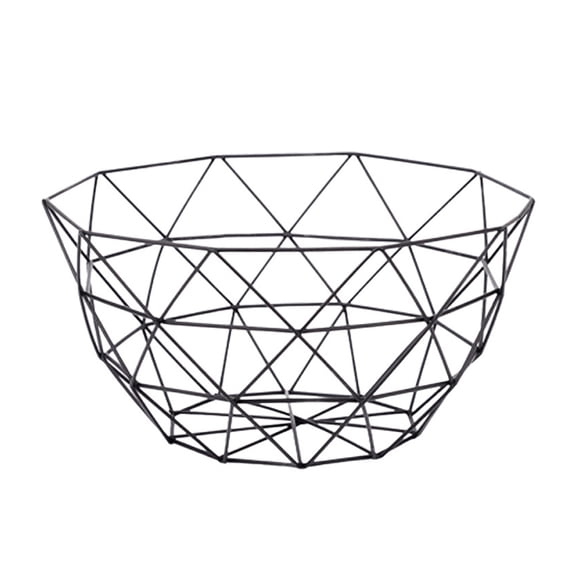 Nordic Creative Iron Collection Basket Fruit Basket Modern Fruit Plate Living Room Household Snack Storage Basket Fruit Bowls(Big Size Black)