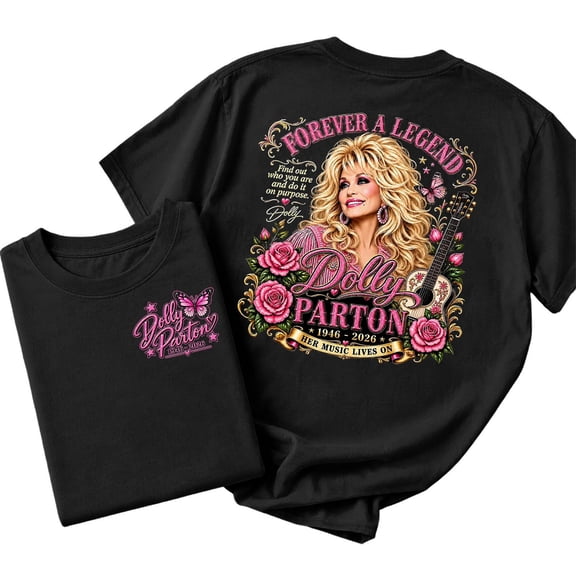 Women Dolly Memorial T-Shirt Vintage Dolly Shirt Tees Tshirt Casual Country Music Shirt Top Band Music Lovers Legend Tribute T-Shirt Top