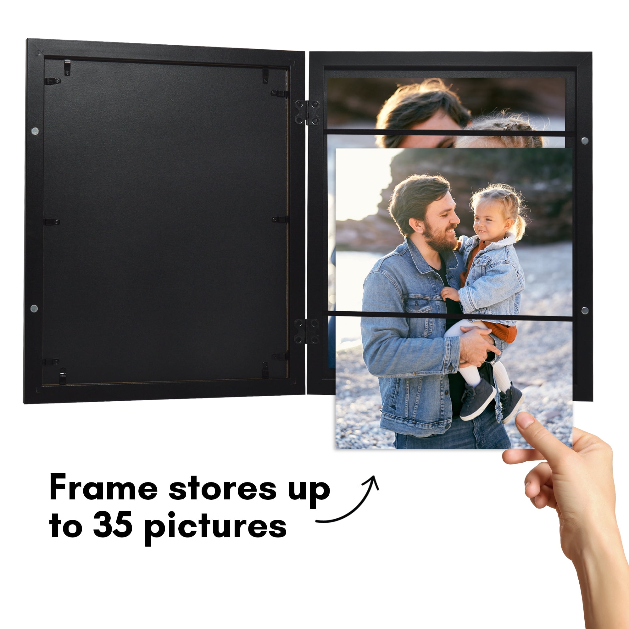 Americanflat 11x14 Picture Frame with Polished Plexiglass Storage Quick Change Frames Holds Photos - Black
