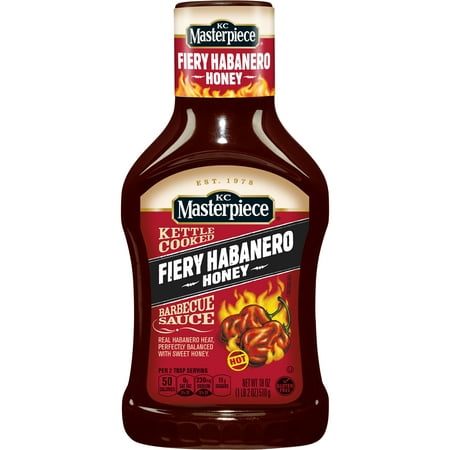 Green Habanero Sauce - (4 Pack) KC Masterpiece Fiery Habanero Honey Barbecue Sauce, 18 oz