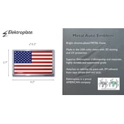 Elektroplate American Flag Emblem Chrome-Plated Peel-and-Stick 1-Pack 4 x 2.5 x .125 Inch