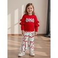 thumbnail image 6 of Miaouyo Toddler Baby Girls Christmas Fall Clothing Set 6 12 18 24 Months 2T 3T 4T Tree Embroidery Pullover with Printed Bell Bottom Outfit, 6 of 9