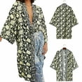 thumbnail image 1 of LOVZFMLL Cardigan pour Femmes Kimono Fluide Cardigan Robe Ouverte Blouse en Mousseline Imprimée Hauts Amples, 1 of 9
