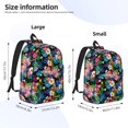 thumbnail image 2 of Easygdp Colorful Flowers Durable Canvas Laptop Backpack,Water-Resistant,Adjustable Shoulder Strap,Large Capacity,Lightweight,Fits 15-17in Laptops for School, Work, Travel-Medium, 2 of 5