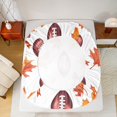 thumbnail image 5 of Manfei Rugby Ball Game Twin Sheet Sets,Hello Fall Twin Fitted Sheet,Autumn Maples Flat Sheet For Boys Teens,Breathable Home Decor,3pcs, 5 of 7