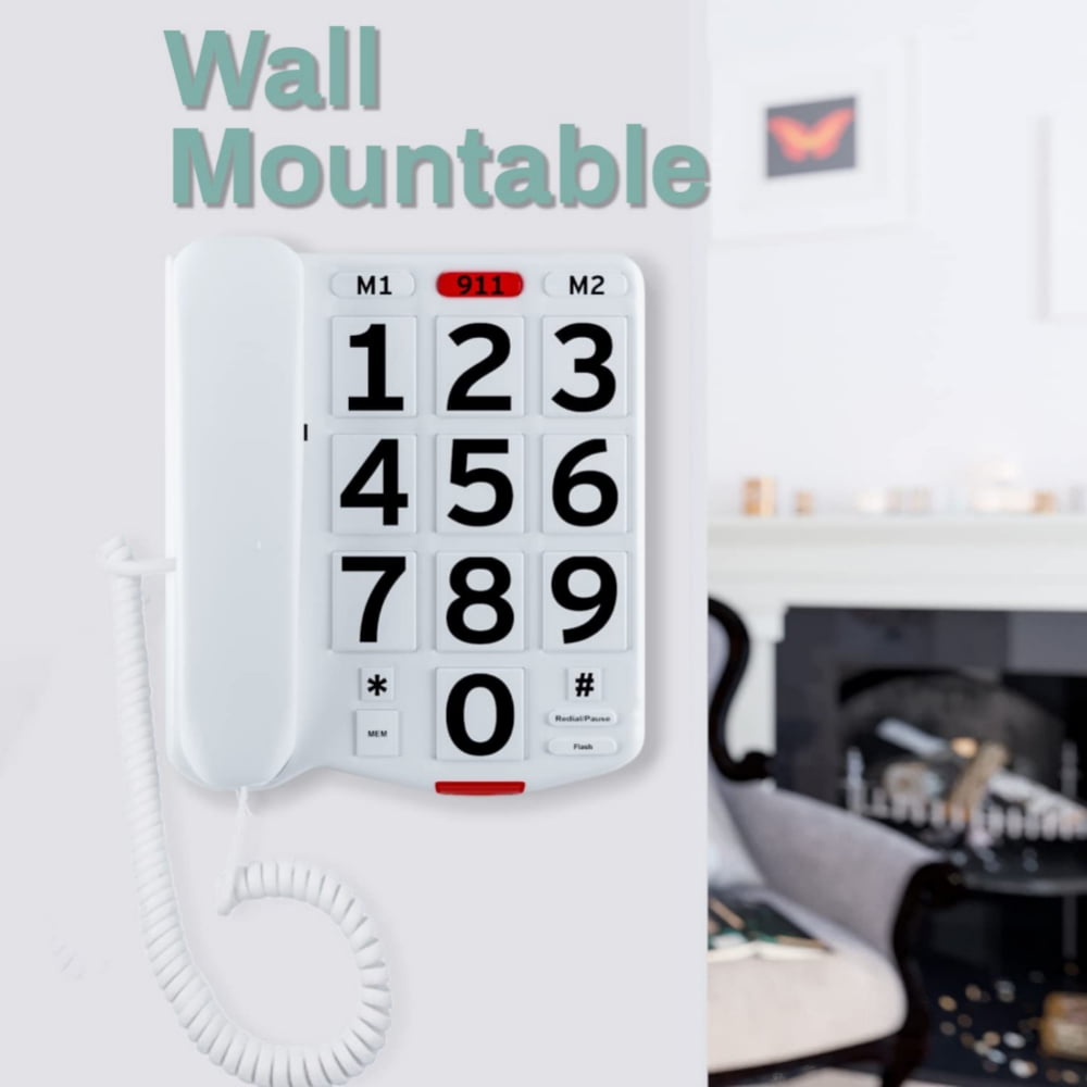 Buy Corded Big Button Landline Phones for Seniors Home, Single Line