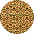 thumbnail image 1 of Ahgly Company Indoor Round Abstract Red Brown Abstract Area Rugs, 3' Round, 1 of 6