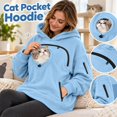thumbnail image 4 of Carsablanco Pet Pouch Hoodie with Zippered Chest Carrier Pocket, Unisex Relaxed Fit Sweatshirt for Small Pets, 4 of 8