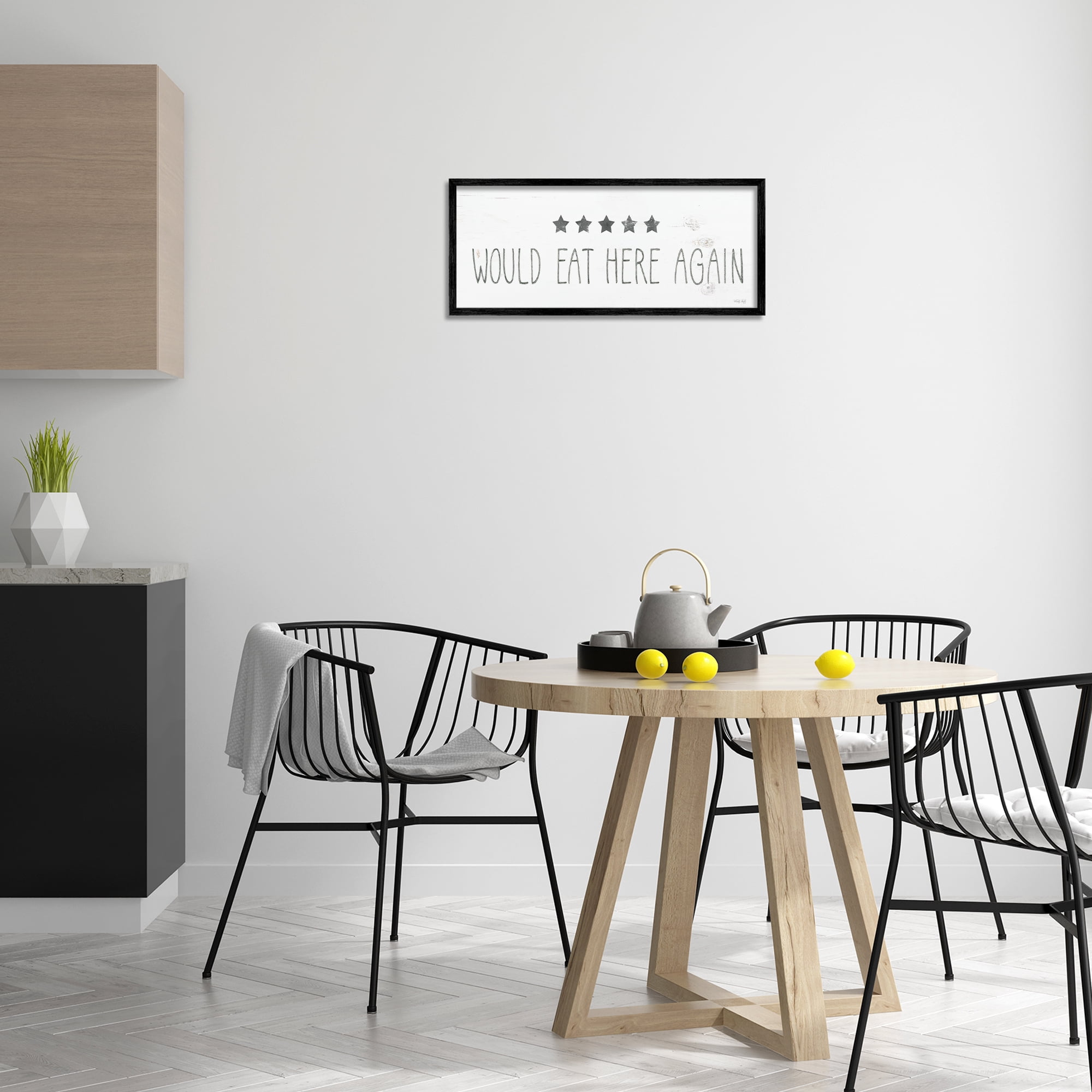 Stupell Industries Five Stars Kitchen Food & Beverage Painting Black Framed Art Print Wall Art, 24 x 10