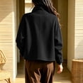 thumbnail image 5 of uublik Trench Coat Women Black Button Down Collared Short Jacket Trendy Clothes, 5 of 6