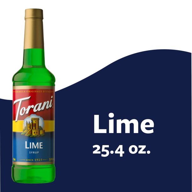 Torani Lime Flavoring Syrup, Drink Mix, Handcrafted Soda Flavoring, 25.