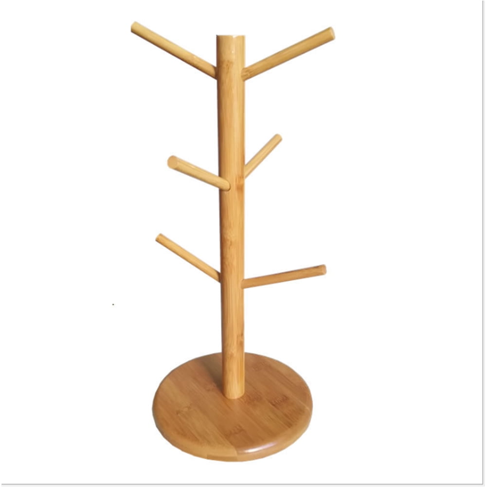 Tree Storage Rack Coffee With 6 Hooks Wood Mug Rack Stand Organizer Cup Holder Walmart Canada