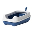 thumbnail image 3 of Caja de arena para gatos, bandeja de arena para gatos con borde, con arena protectora para gatitos Azul, 3 of 9