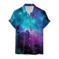 thumbnail image 1 of Camisas Para Hombre Hombres manga corta primavera verano casual impreso camisas top blusa camisas (Blue, XL), 1 of 4