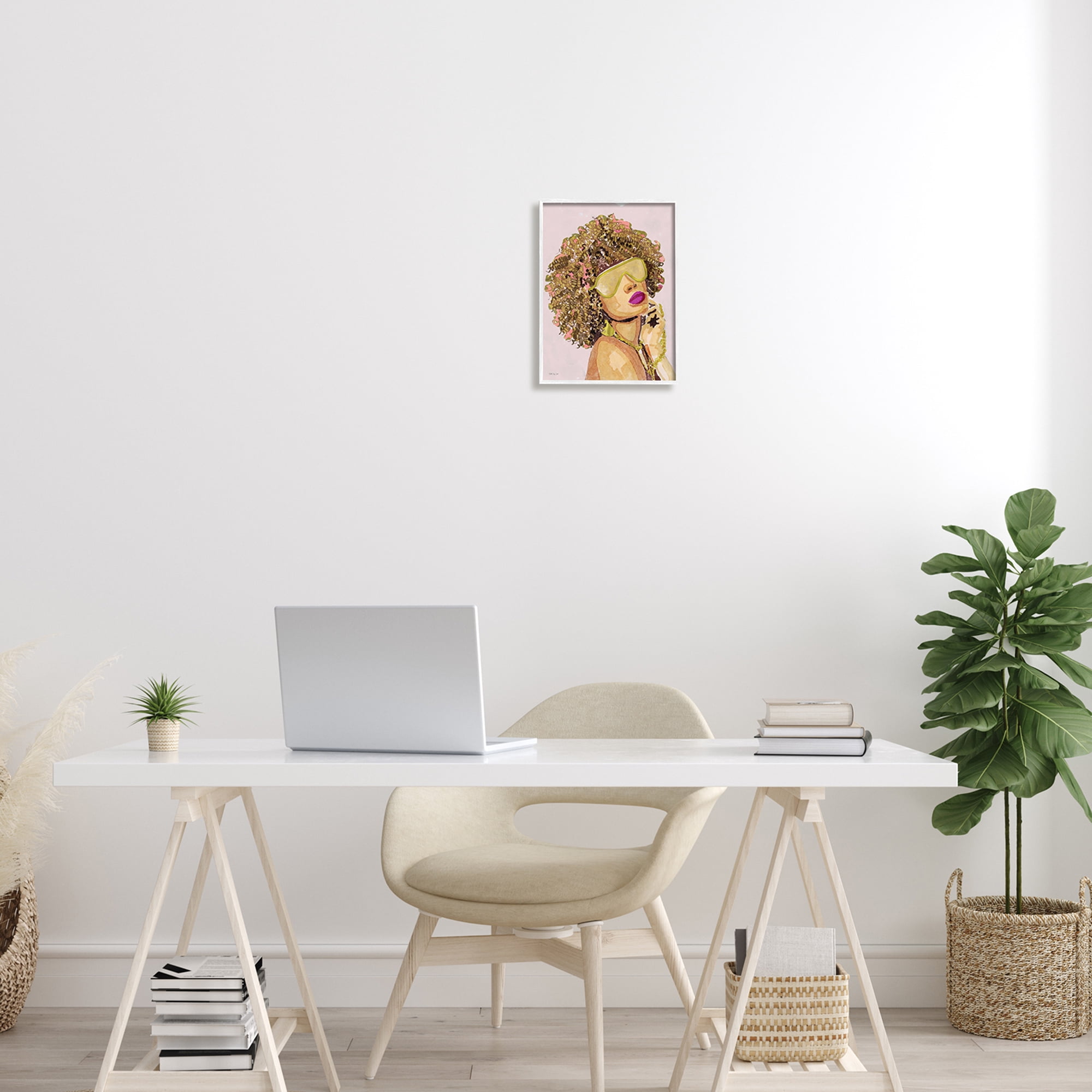 Stupell Industries Glamorous African Female Portrait Gold Fashion Jewelry,11 x 14, Design by Stellar Design Studio