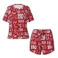 thumbnail image 3 of Lafuoo Ho Funny Christmas Pattern Women's Round Neck Short Sleeve Pajamas Set, Button Pajamas Elastic Band Pajamas Home Wear-Small, 3 of 9