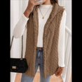 thumbnail image 4 of Chaleco Informal con Capucha de de Doble Cara para Mujer, Otoño-Invierno, Informal, Extragrande, Cálido, con Botones. Marrón L, 4 of 8