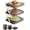 Black, variant on Multi-Layer Dish Prep Tray Storage Rack, 3-Tier Foldable Storage Rack for Bowls and Prep Containers Vegetable Plate Display Rack for Efficient Cooking & Kitchen Organization
