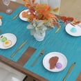 thumbnail image 3 of Set de 4 manteles individuales de vinilo tejido PVC color azul turquesa resistentes al calor impermeables y antideslizantes para interior y exterior, 3 of 5