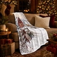 thumbnail image 3 of Rustic Farmhouse Christmas Barn Snowfall Scene Serene Winter, Festive Holiday Scene, Warm Flannel Blanket for Ranch House and Living Room, Horse Lovers Christmas Gift, Rustic Home Decor, 3 of 9