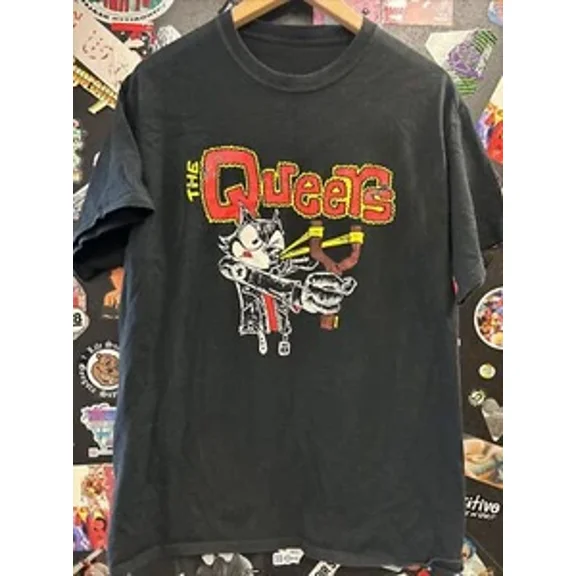 Reprint Rare The Queers Shirt Black Cotton Unisex Men All Size T-Shirt