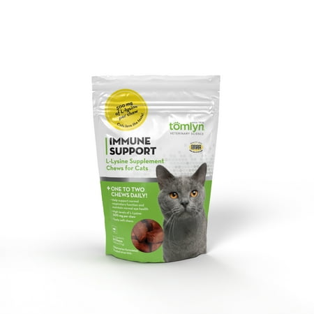 Tomlyn Immune Support L-Lysine Chews for Cats, Smokey Fish Flavor, 30 Chews