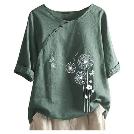 Ladies Tops Cotton Linen Short Sleeve T Shirt V Neck Plain Oversized Tee Loose Summer Basic Shirt Breathable Comfy Undershirts Plus Size Lightweight Womens Blouse Casual Outfit