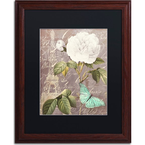 Trademark Fine Art "White Rose" Canvas Art by Color Bakery, Black Matte, Wood Frame