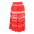 thumbnail image 2 of Pre-Owned Self-Portrait Pleated Floral Midi Skirt in Red Polyester, 2 of 2