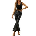 thumbnail image 2 of INSPIRE CHIC  Women's Velvet Cropped Top Sleeveless Crisscross Back Party Blouse XS Black, 2 of 5