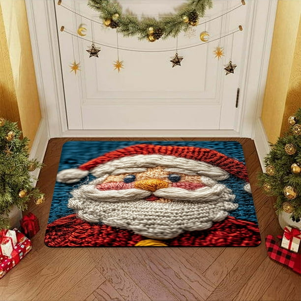 Woven Christmas Mat Diatom Mud Mat Suitable For Bathroom Entrance Door Mats And Holiday Decorations