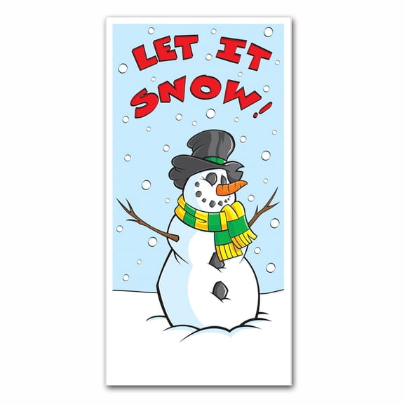 Beistle 'Let It Snow' Christmas Door Covers - 5' - White and Red - Pack of 12