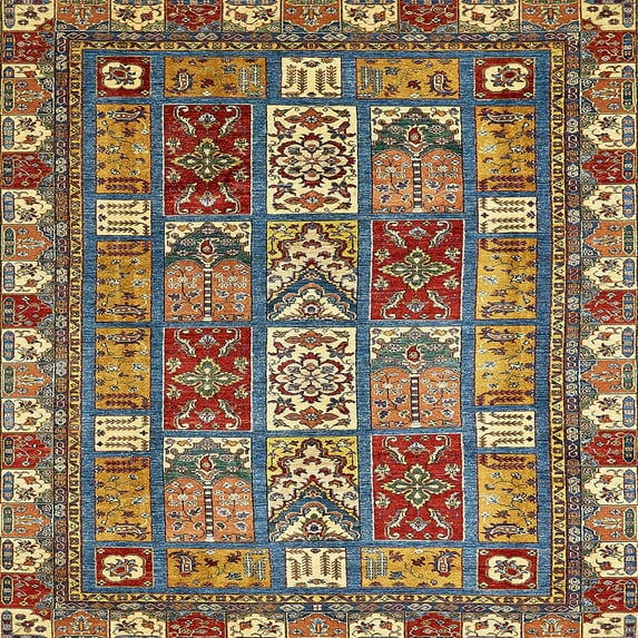 Ahgly Company Indoor Square Abstract Red Brown Abstract Area Rugs, 4' Square