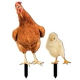 thumbnail image 1 of 2pcs Lifelike Acrylic Chicken Stake Decor Outdoor Garden Inserting Sign Yard Chick Stake Garden Layout, 1 of 8