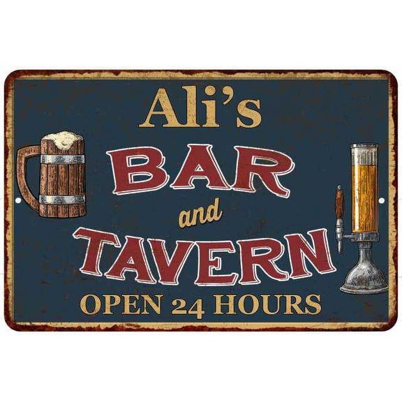 Ali's Green Bar & Tavern Rustic Sign Decor 8x12 208120047012