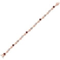 thumbnail image 2 of Gem Stone King 18K Rose Gold Plated Silver Red Rhodolite Garnet and White Moissanite and White Lab Grown Diamond Bracelet for Women (2.79 Cttw, Gemstone January Birthstone, Round 4MM, 7.5 inch), 2 of 6