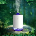 thumbnail image 3 of PureCasa Household Aroma Diffusers with Colorful Lights, 260ml Compact Mute USB Desktop Aromatherapy Oil Diffuser, Quiet Portable Humidifiers for Bedroom Office, 1PC, White, 3.1"x5.1", 3 of 8