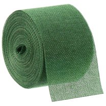 Uxcell 10 Yards 2.4 inch Burlap Ribbon Jute Burlap Wired Ribbon Rustic Ribbon, Green