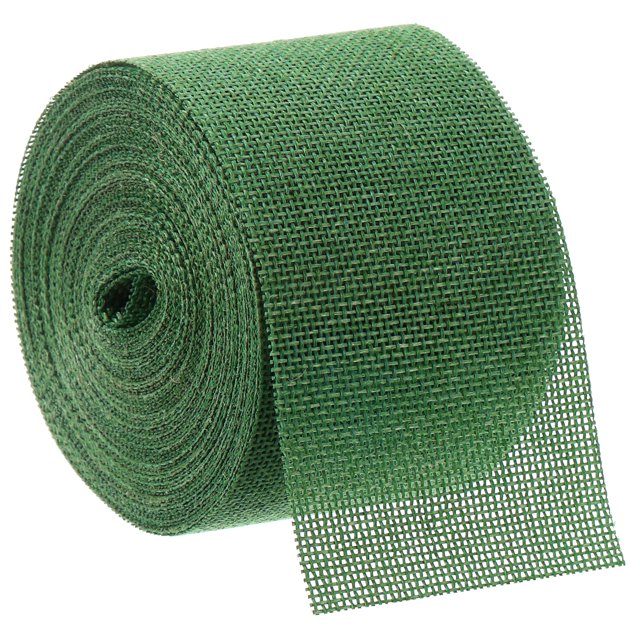 Unique Bargains 10 Yards 2.4 inch Burlap Ribbon Jute Burlap Wired Ribbon Rustic Ribbon, Green