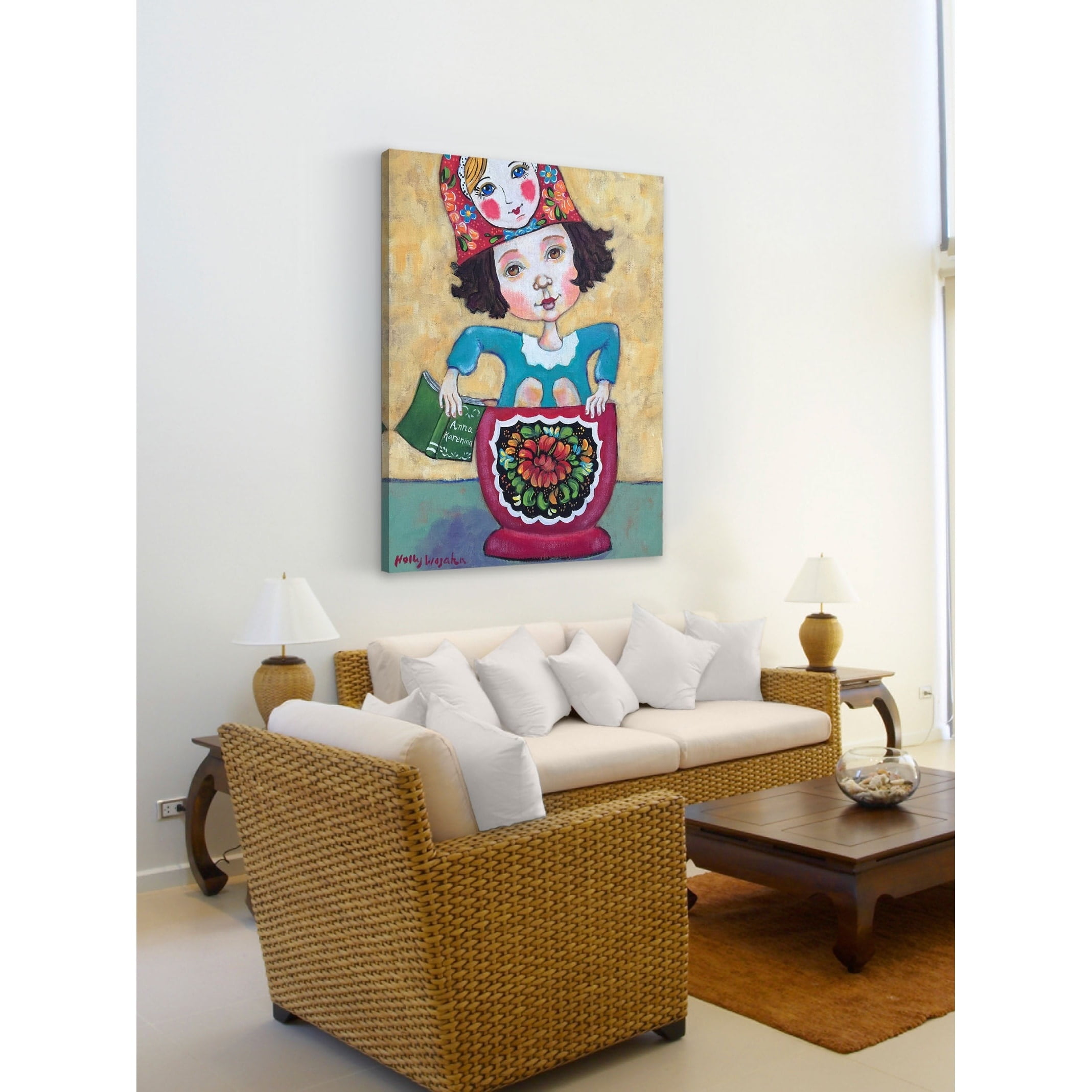"Pretty Russian Doll" Painting Print on Wrapped Canvas