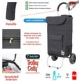 thumbnail image 3 of dbest products Cooler Trolley Dolly, Black Insulated cooler bag folding collapsible rolling shopping grocery tailgating bbq beer ice cart, 3 of 6