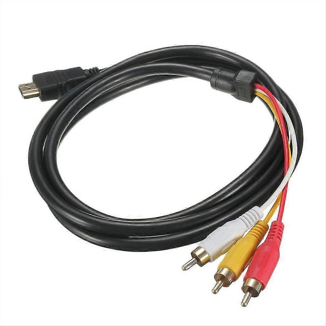 For Hdmi To Rca Cable, For Hdmi Male To 3-rca Male Video Audio Av Cable Connector Adapter Transmitter For Hdtv,5ft/1.5m
