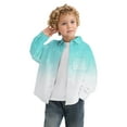 thumbnail image 2 of XinLfly Boys'Long Sleeve Christmas Snow Printed Button-Down Dress Shirts Toddler Lapel Collared Shirt with Chest Pocket,Cyan,6-7T, 2 of 6