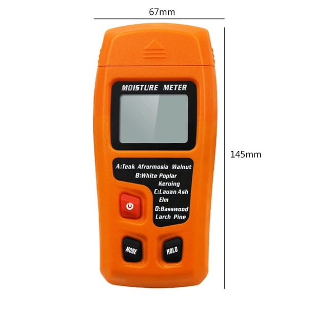 Higrómetro de madera de densidad de pantalla LCD de prueba de humedad digital para madera (naranja) Ndcxsfigh Para estrenar