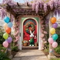 thumbnail image 2 of E Spring Festival Door Curtain Hanging Decor With Bunny And Egg Pattern Polyester Fabric For Holiday Party Background 70.87 Inches High, 2 of 7